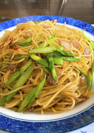 アスパラとベーコンのペペロンチーノ風-レシピのメイン写真