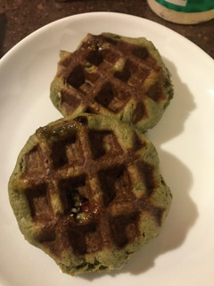 抹茶好きな私の抹茶x甘納豆のワッフル-レシピのメイン写真