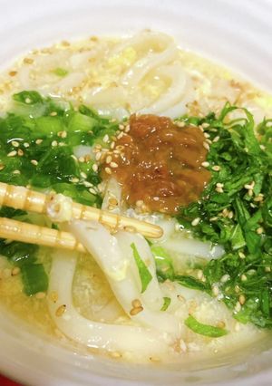 包丁不要！大葉と梅のあんかけうどん-レシピのメイン写真
