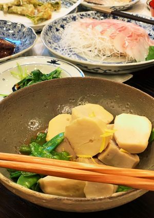 簡単☆海老芋と絹さやの煮物-レシピのメイン写真