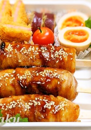 アイス棒で手が汚れない肉巻きおにぎり-レシピのメイン写真