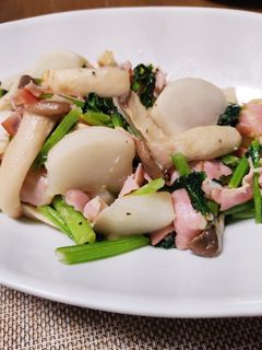 かぶ&エリンギ&ベーコンの炒め物-レシピのメイン写真