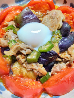 簡単◎トマトと揚げナスに卵のトロトロ炒め-レシピのメイン写真