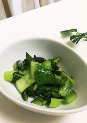 スピードおかず☆チンゲンサイのごま油炒め-レシピのメイン写真