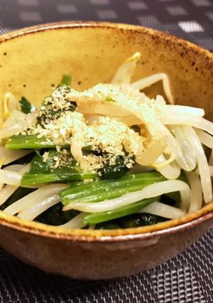 副菜 簡単ほうれん草ともやしのナムル-レシピのメイン写真