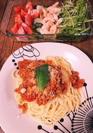 ミートパスタ-レシピのメイン写真