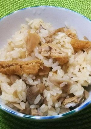 油揚げとエリンギと生姜の炊き込みご飯-レシピのメイン写真