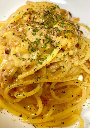ペペロンチーノ×カルボナーラ ぺぺ玉！-レシピのメイン写真