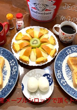 たっぷりのメープルシロップで頂くトースト-レシピのメイン写真