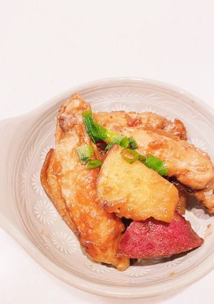 さつまいもと手羽中のこってり煮-レシピのメイン写真