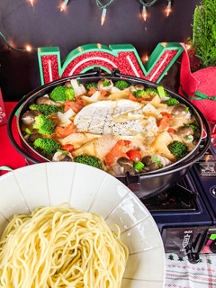 味噌ラーメンでカマンベールフォンデュ鍋-レシピのメイン写真