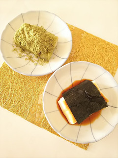 祝!明日葉きな粉もちとピリ辛磯部焼きもち-レシピのメイン写真
