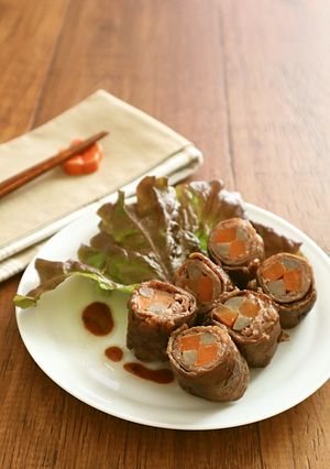 牛肉の野菜巻き赤ワイン風味-レシピのメイン写真