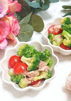 簡単ブロッコリーとトマトのつゆポンサラダ-レシピのメイン写真