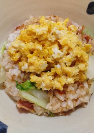 白菜とベーコンに卵の炒飯◎簡単です-レシピのメイン写真