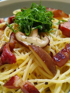 厚切りしいたけとベーコンの和風パスタ-レシピのメイン写真