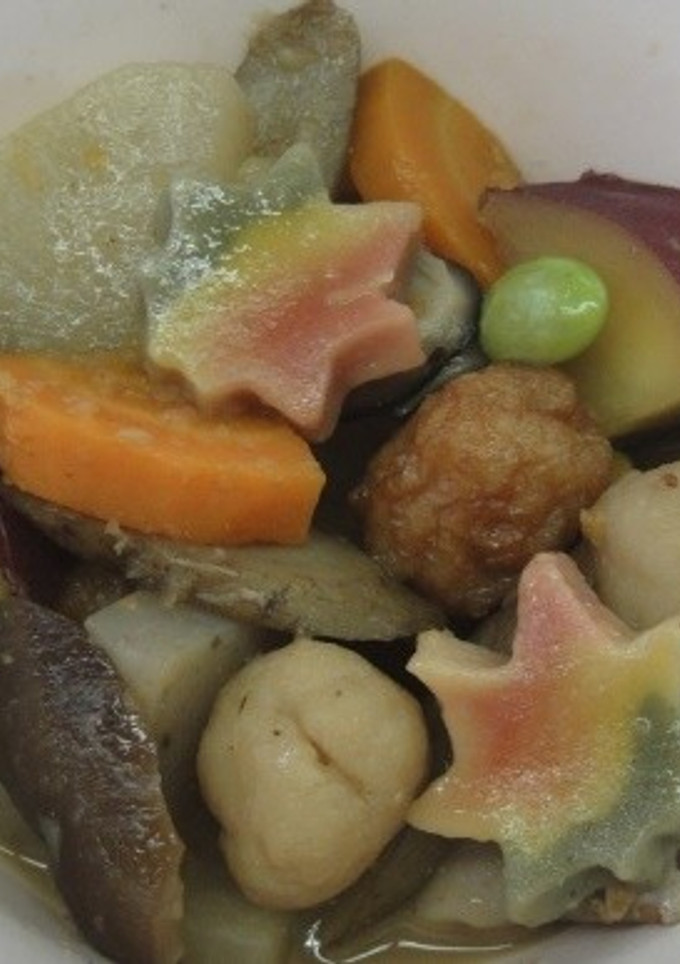 げた団子と秋野菜の煮物★備前市学校給食-レシピのメイン写真