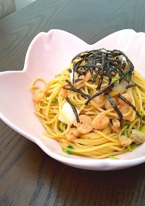 白だしでシーフードと豆苗の和風パスタ-レシピのメイン写真
