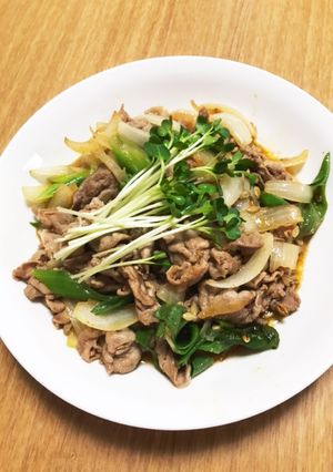 豚モモ肉と玉ねぎの腸活辛味噌炒め-レシピのメイン写真