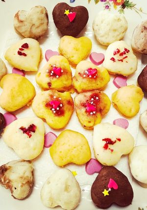 アレルギー対応　レンジでミニハート菓子　-レシピのメイン写真