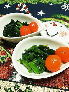 椿油とべっこう醤油の和風クリスマス小鉢-レシピのメイン写真