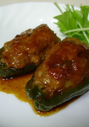 ピリ辛　ふっくら　ピーマンの肉詰め-レシピのメイン写真