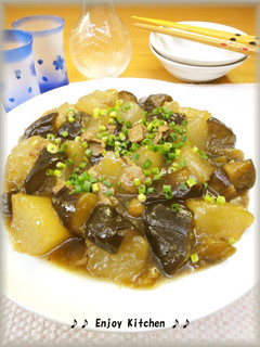 生姜たっぷり♪冬瓜となすと豚肉の甘辛煮-レシピのメイン写真