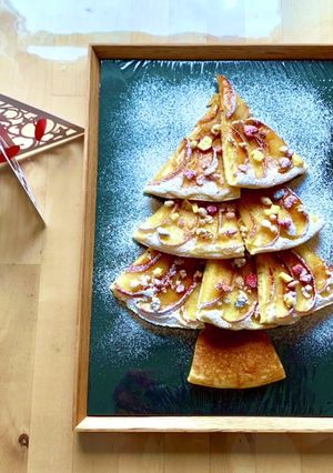 クリスマスに！りんごのパンケーキツリー-レシピのメイン写真