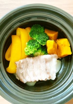 土鍋で簡単調理☆「蒸し野菜＆豚バラ鍋」-レシピのメイン写真