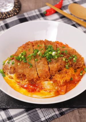 赤いチリソースかつ丼-レシピのメイン写真