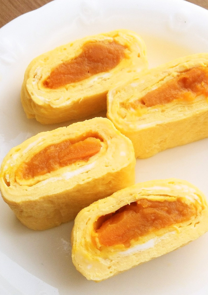 南瓜の煮物巻き！南瓜甘いだし巻き卵♪-レシピのメイン写真