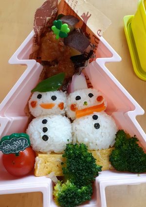園児お弁当雪だるま-レシピのメイン写真