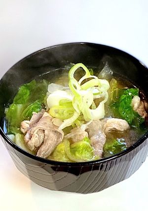 白菜と豚肉だけのお味噌汁-レシピのメイン写真