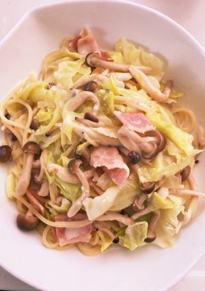 しめじとキャベツのクリーム風パスタ！-レシピのメイン写真