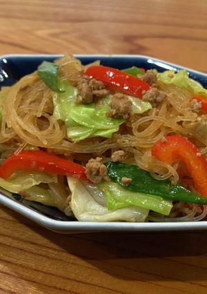 春雨とキャベツの肉味噌炒め[肉味噌]-レシピのメイン写真