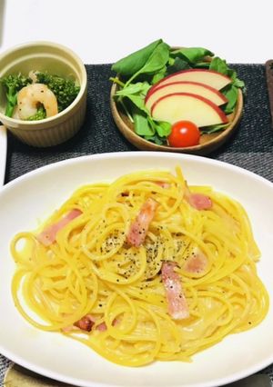 パスタメインの夕飯献立・スープ-レシピのメイン写真