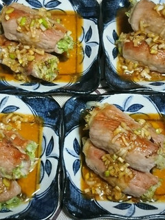 豚肉のレタス巻き焼き☆ネギだれかけ-レシピのメイン写真