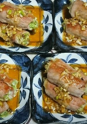 豚肉のレタス巻き焼き☆ネギだれかけ-レシピのメイン写真