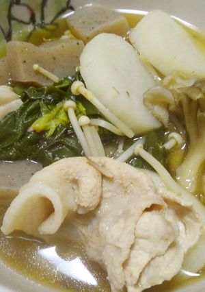 ちぢみほうれん草ときのこの豚汁-レシピのメイン写真
