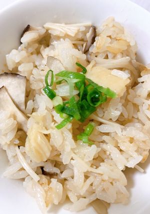 ダイエット　ホタテとキノコの炊き込みご飯-レシピのメイン写真