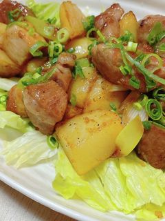 豚バラブロック肉とポテトの甘辛ダレ-レシピのメイン写真