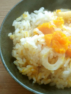 ほくほく南瓜と竹輪ご飯♪-レシピのメイン写真
