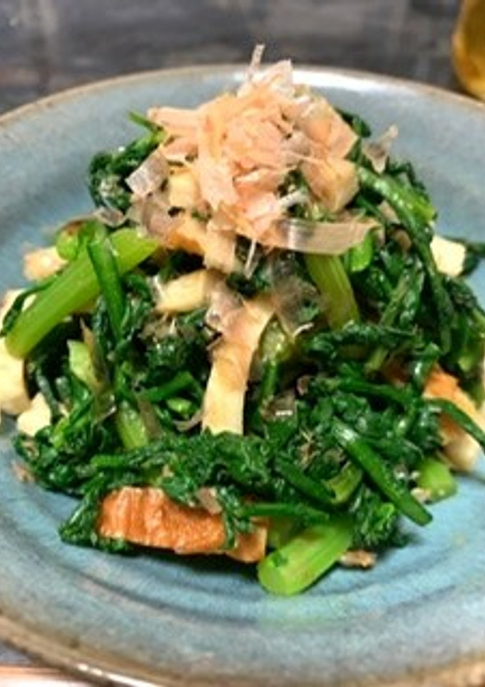 大人の愉しみ♩ 春菊と竹輪のおかか和え-レシピのメイン写真