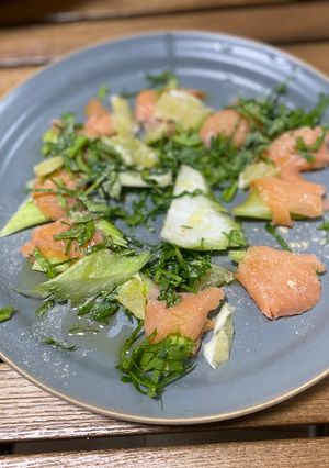 スモークサーモンとセロリのカルパッチョ-レシピのメイン写真