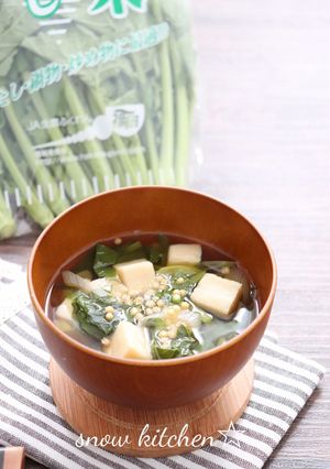 博多な花と高野豆腐のすまし汁-レシピのメイン写真