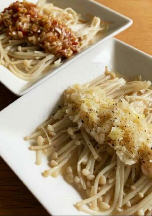 【便秘解消】蒸しえのき~ネギ塩・チリ~-レシピのメイン写真
