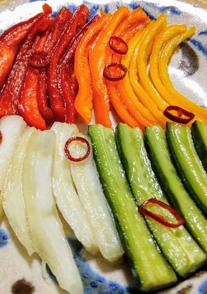 白菜とキューリにカラーピーマンの甘酢漬け-レシピのメイン写真