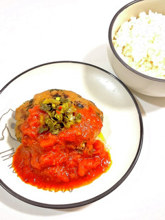 高菜トマトハンバーグ-レシピのメイン写真