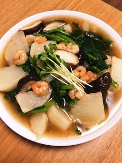 カブ椎茸とエビのあんかけ煮込み-レシピのメイン写真