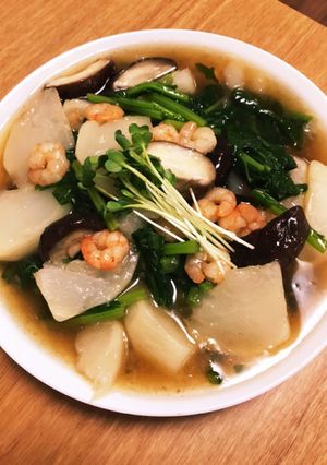 カブ椎茸とエビのあんかけ煮込み-レシピのメイン写真